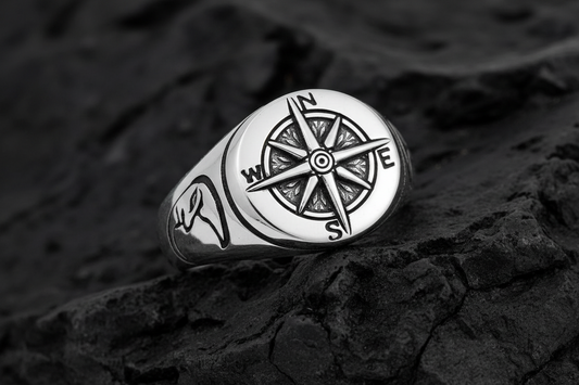 Masculine Compass Men's Ring