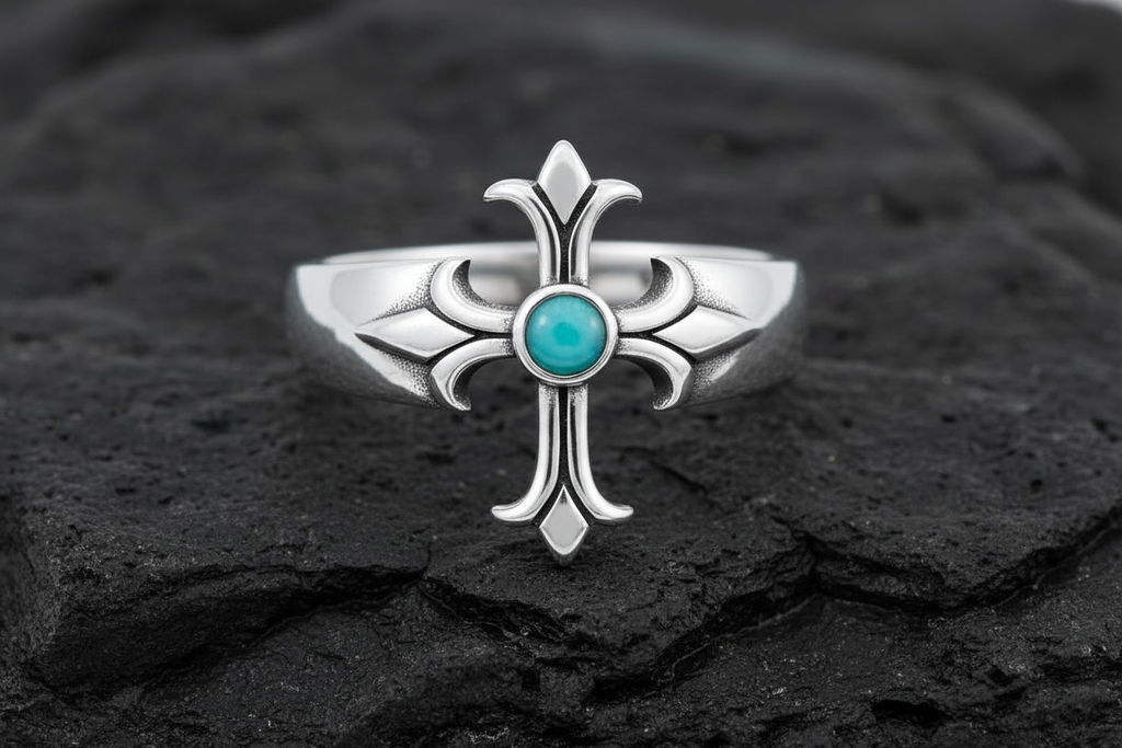 Turquoise Cross Medieval Eye