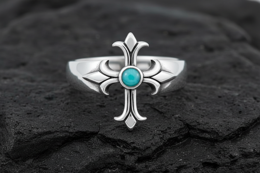 Turquoise Cross Medieval Eye