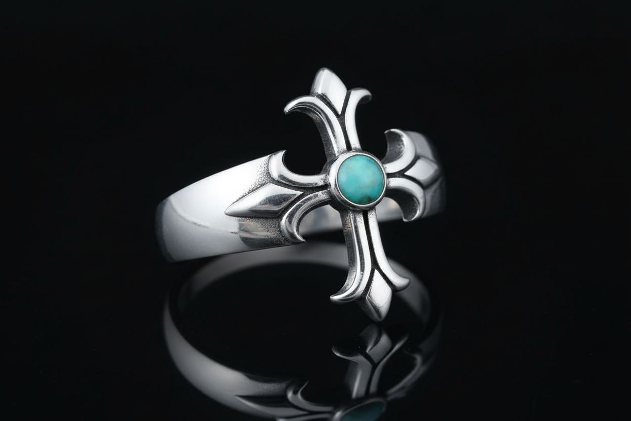 Turquoise Cross Medieval Eye