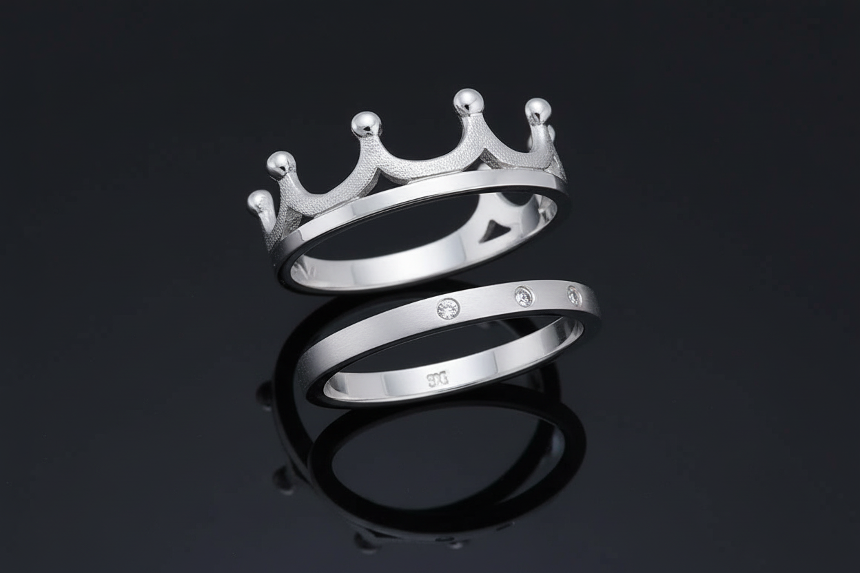Crown Ring, Sterling Silver Ring, Unisex Ring