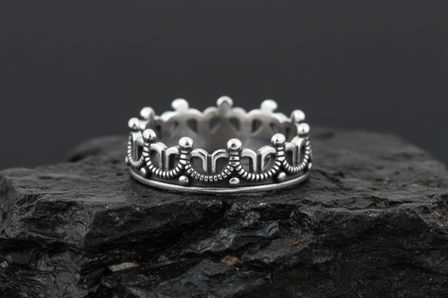 6mm Crown Ring with CZ – Sterling Silver