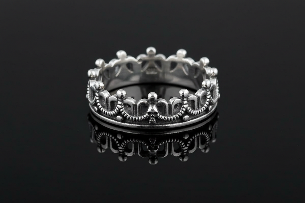 6mm Crown Ring with CZ – Sterling Silver