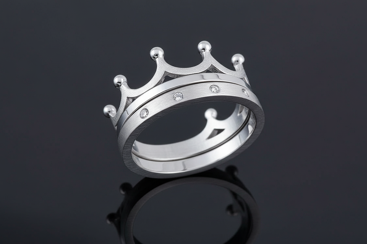 Crown Ring, Sterling Silver Ring, Unisex Ring