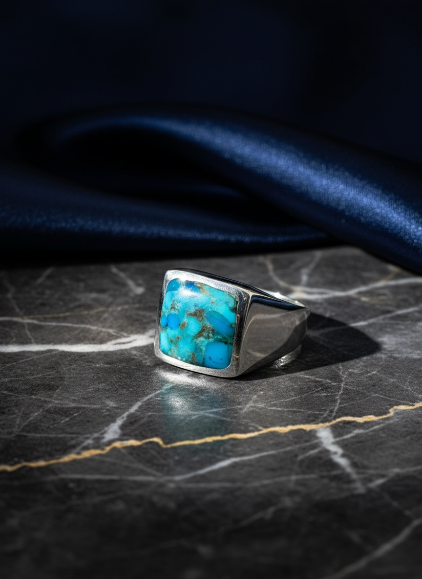 Formal Turquoise Men's Ring