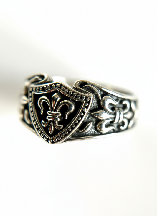 Fleur De Lis Shield Ring