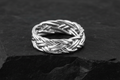 Woven Braid Sterling Silver Men's Ring - 6mm Wedding Band