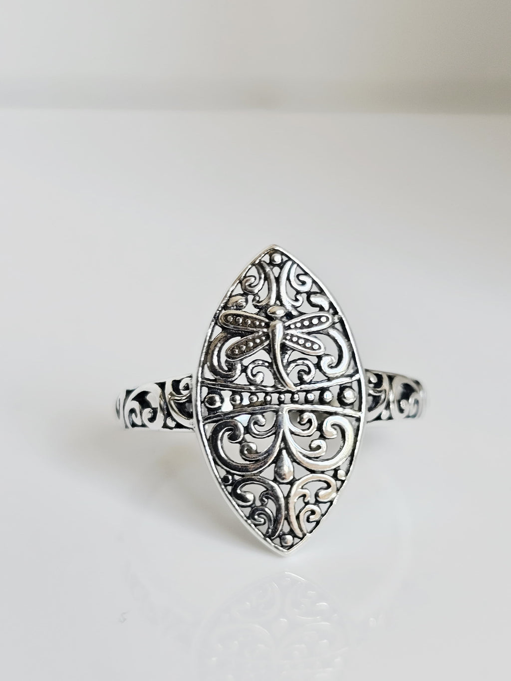 Dragonfly Ring – 925 Sterling Silver with Oxidized Finish