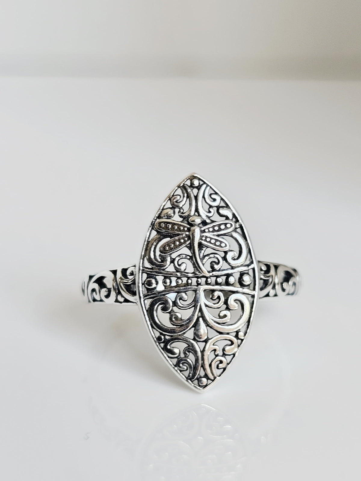 Dragonfly Ring – 925 Sterling Silver with Oxidized Finish