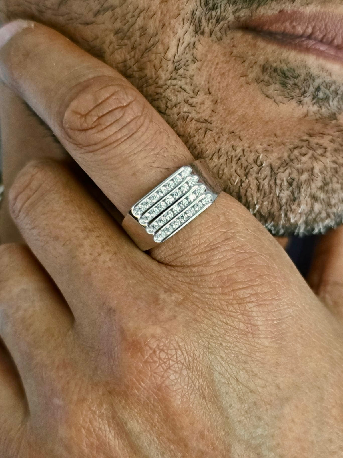 Classy Stone Men's Signet Ring – 925 Sterling Silver