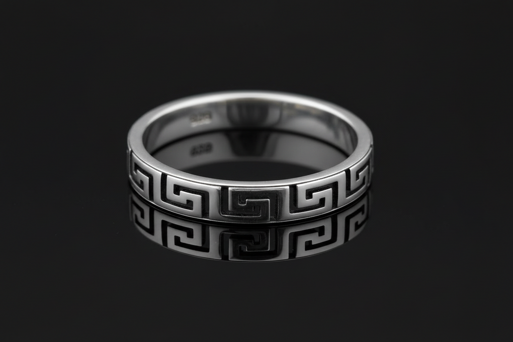 Greek Design Men's Statement Band – 925 Sterling Silver