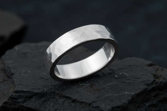 Hammer Band Sterling Silver Men's Ring