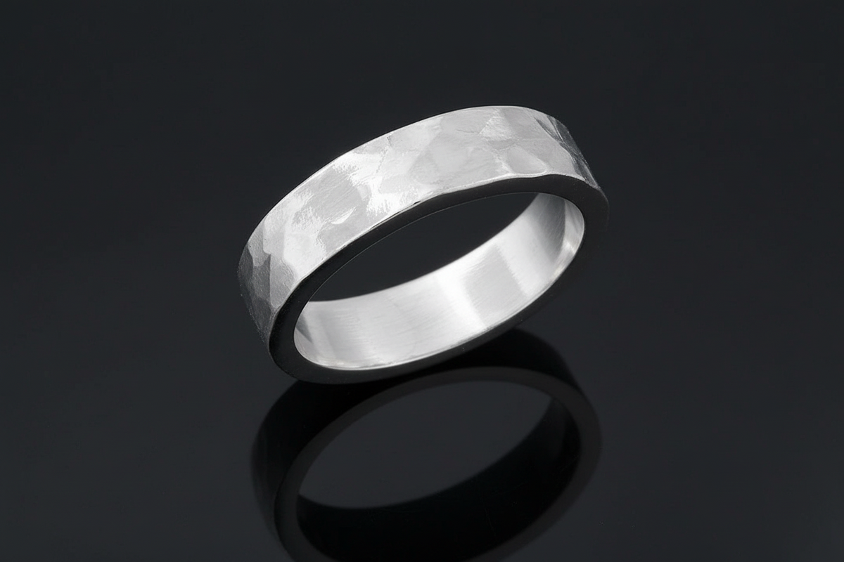 Hammer Band Sterling Silver Men's Ring
