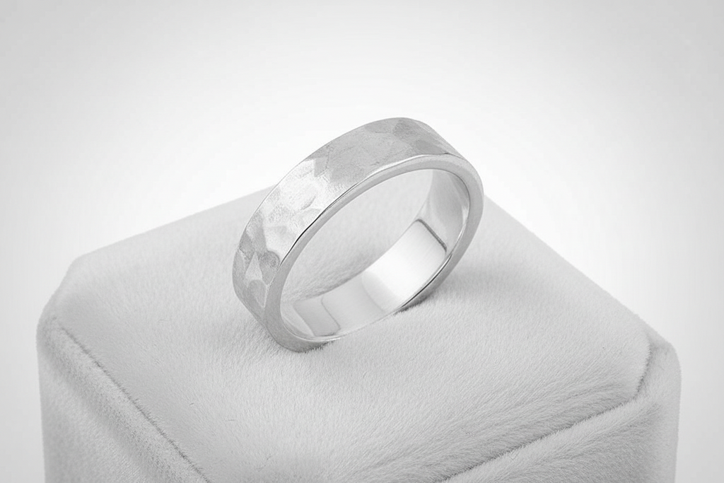 Hammer Band Sterling Silver Men's Ring