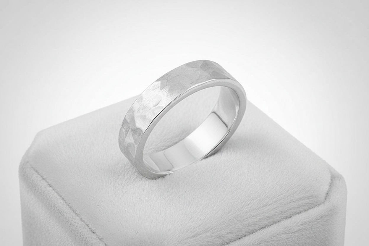 Hammer Band Sterling Silver Men's Ring