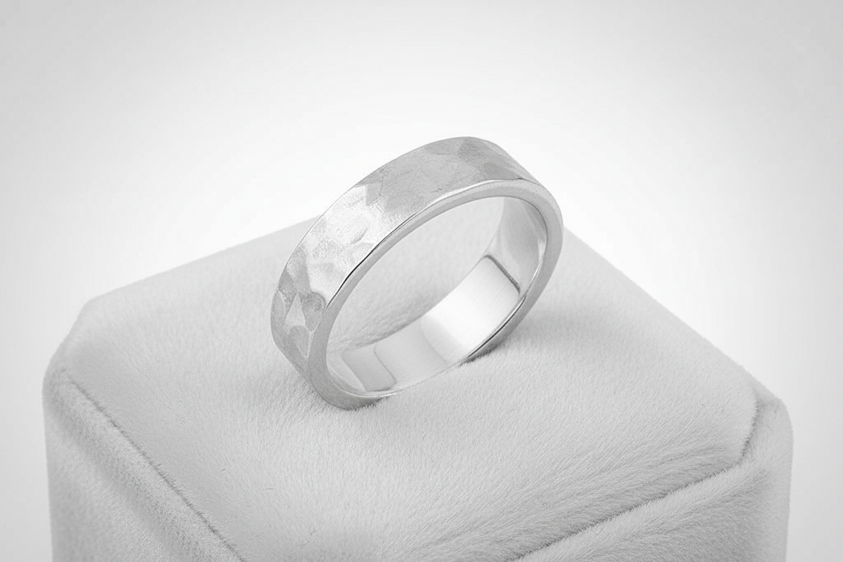Hammer Band Sterling Silver Men's Ring