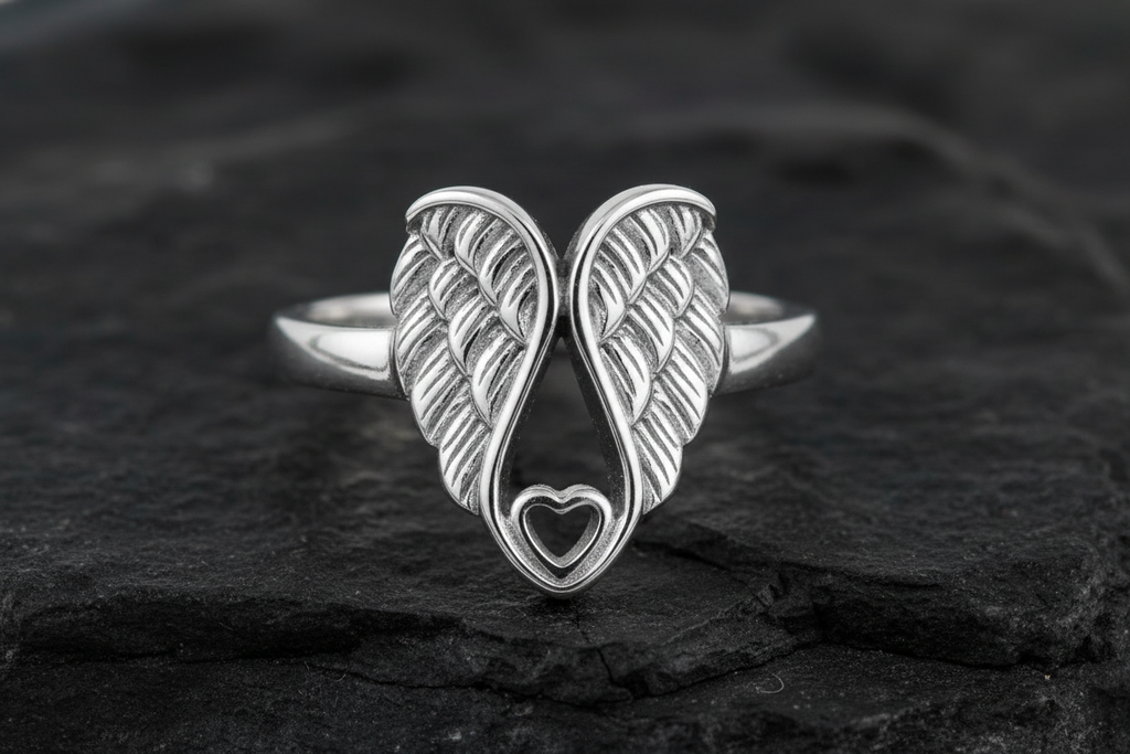 Wings Ring – Sterling Silver with Rhodium Plated