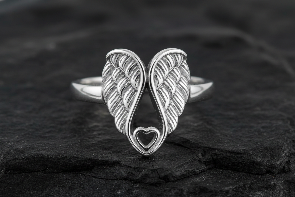 Wings Ring – Sterling Silver with Rhodium Plated