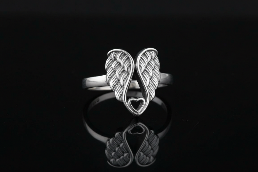 Wings Ring – Sterling Silver with Rhodium Plated