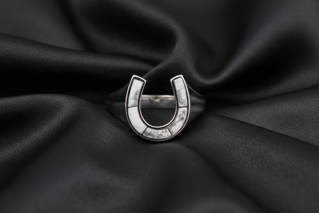 Horse Shoe White Lucky Ring