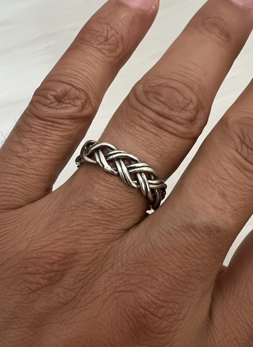 Braided 6mm Woven Unisex Wedding Ring or Daily Wear Band