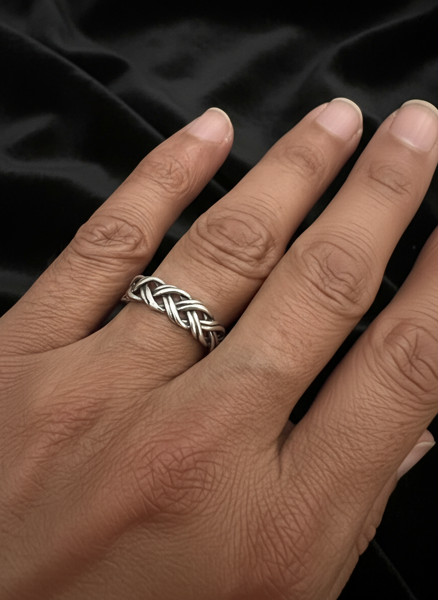 Braided 6mm Woven Unisex Wedding Ring or Daily Wear Band