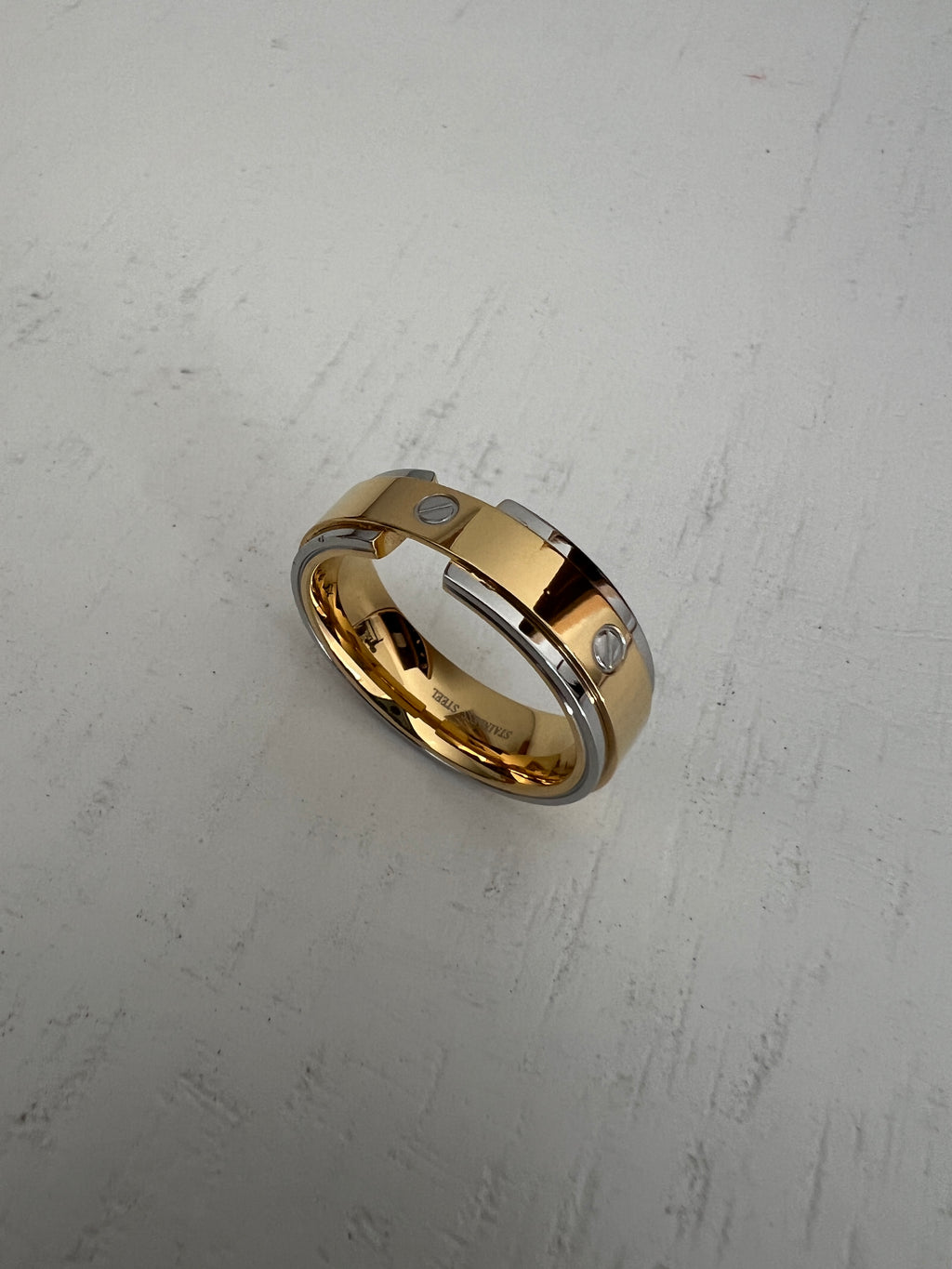 Gold Unisex Ring – Stainless Steel with High Polish Finish