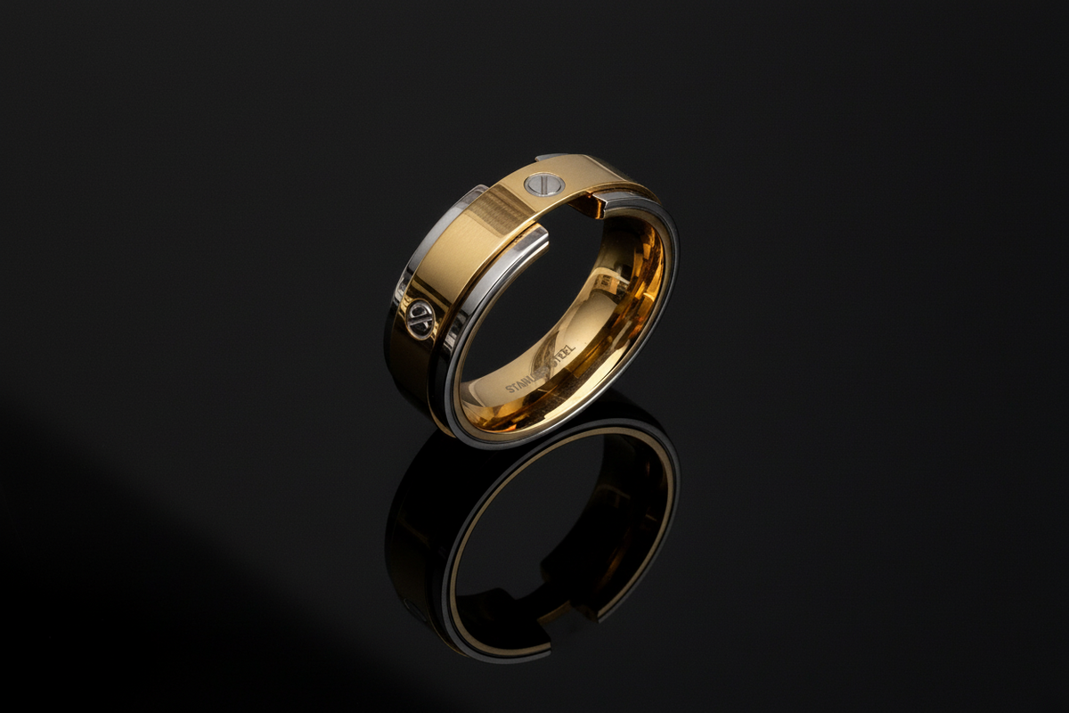 Gold Unisex Ring – Stainless Steel with High Polish Finish