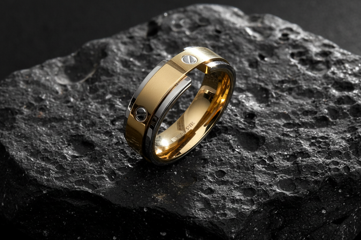 Gold Unisex Ring – Stainless Steel with High Polish Finish