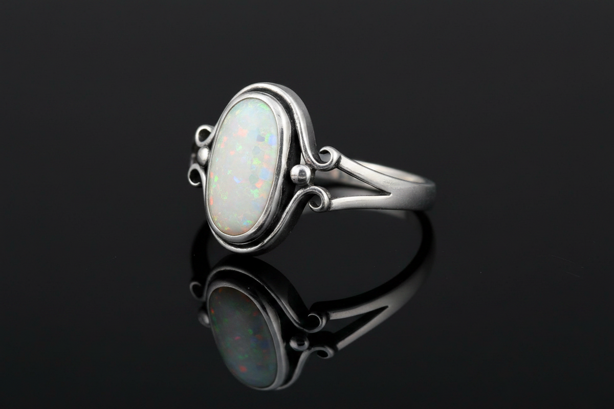 Opal Women's Ring – 925 Sterling Silver