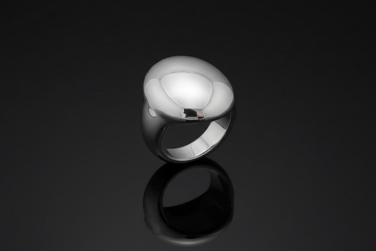 Large Bold Dome Chunky Ring – Sterling Silver