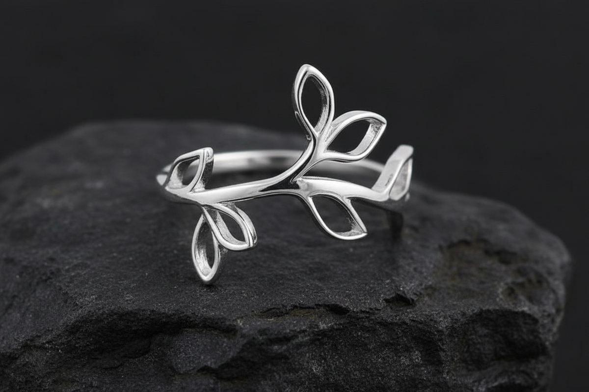 Leaves Women's Statement Ring – 925 Sterling Silver