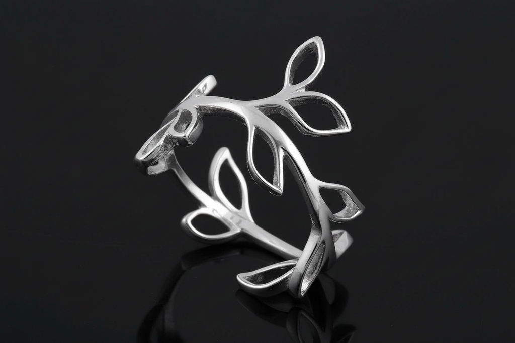 Leaves Women's Statement Ring – 925 Sterling Silver