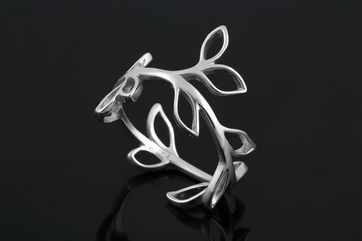 Leaves Women's Statement Ring – 925 Sterling Silver