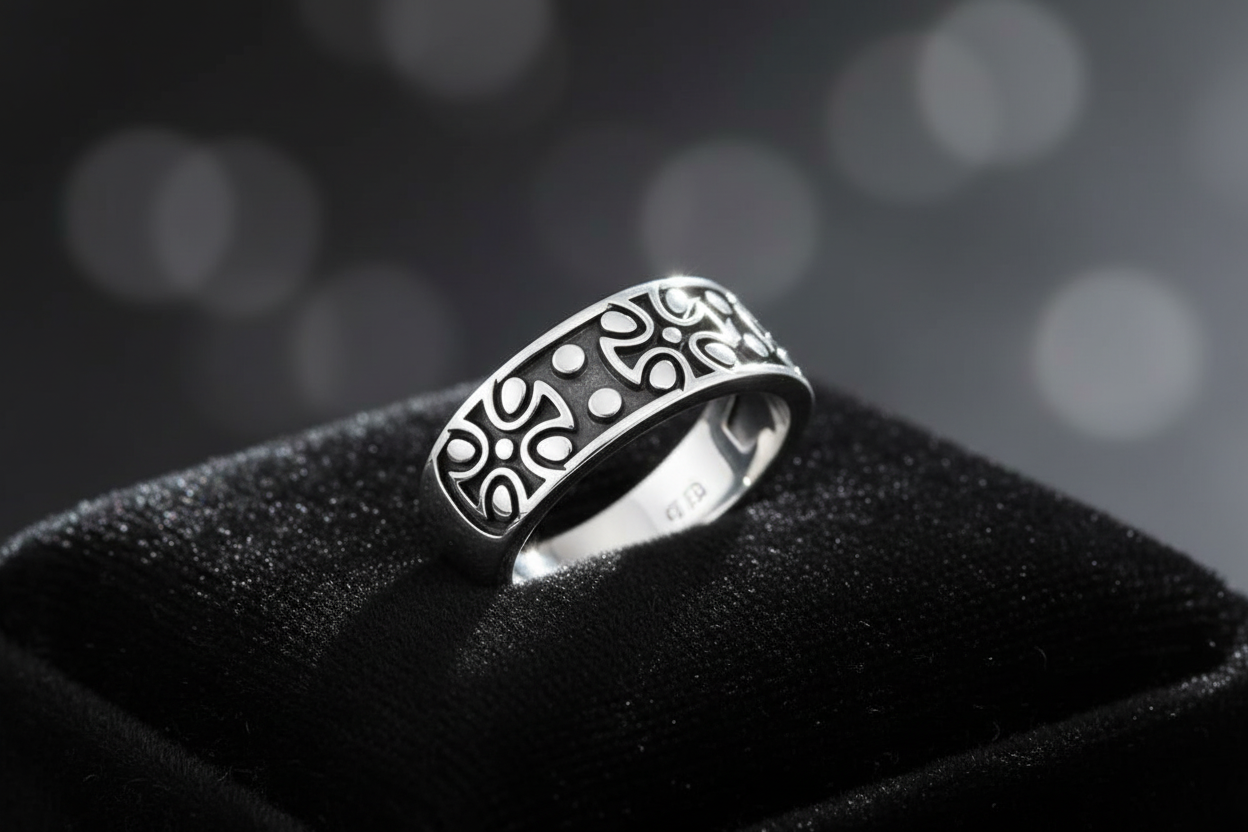 Maltese Cross Sterling Silver Men's Ring