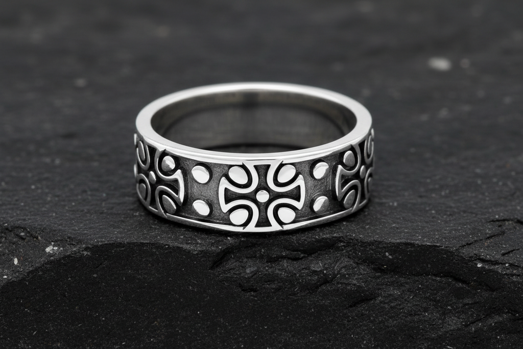 Maltese Cross Sterling Silver Men's Ring