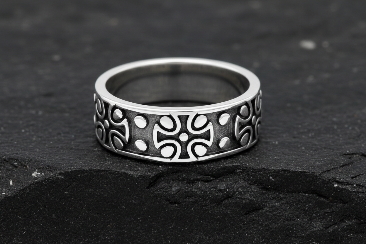 Maltese Cross Sterling Silver Men's Ring