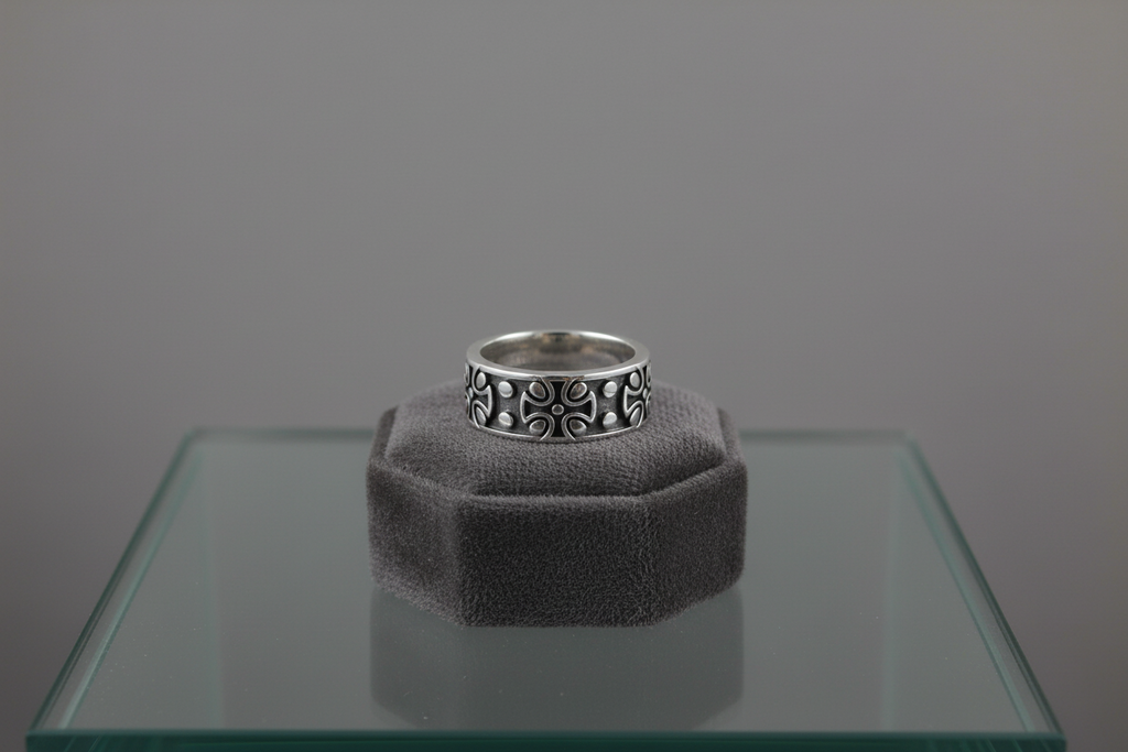 Maltese Cross Sterling Silver Men's Ring