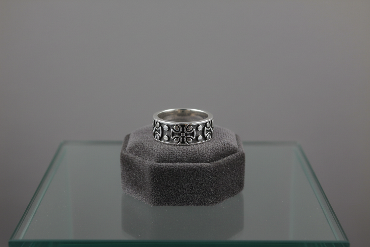 Maltese Cross Sterling Silver Men's Ring