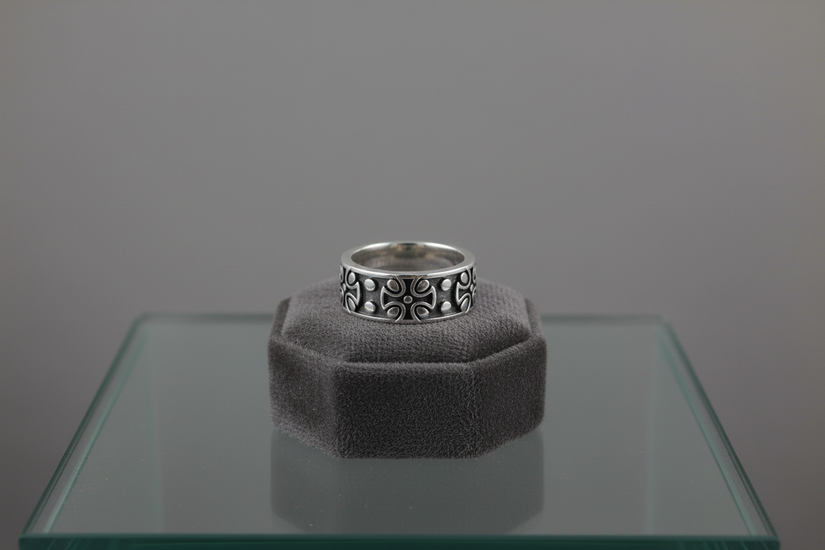 Maltese Cross Sterling Silver Men's Ring
