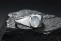 Sterling Silver 925 Unisex Moonstone Signet Ring