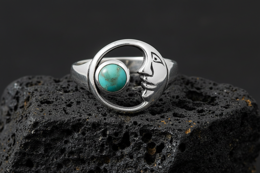 Genuine Turquoise Stone Sun & Moon