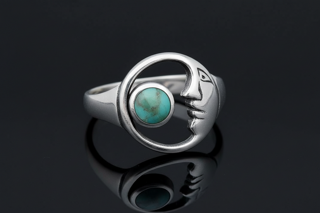 Genuine Turquoise Stone Sun & Moon
