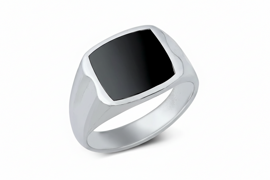 Natural Stone Men's Silver Ring