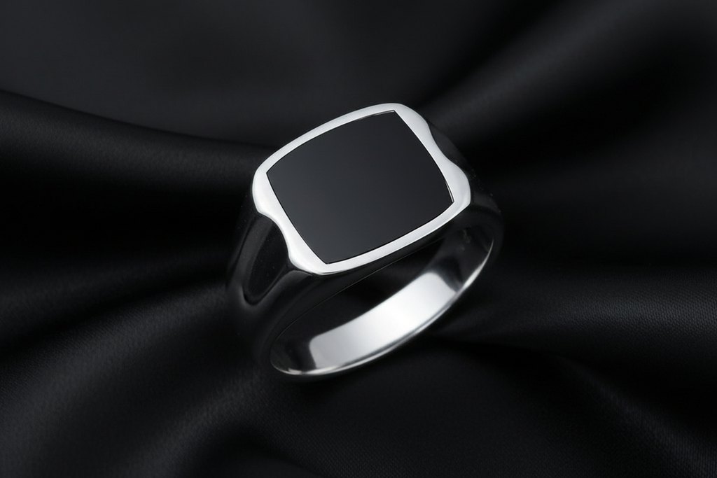 Natural Stone Men's Silver Ring