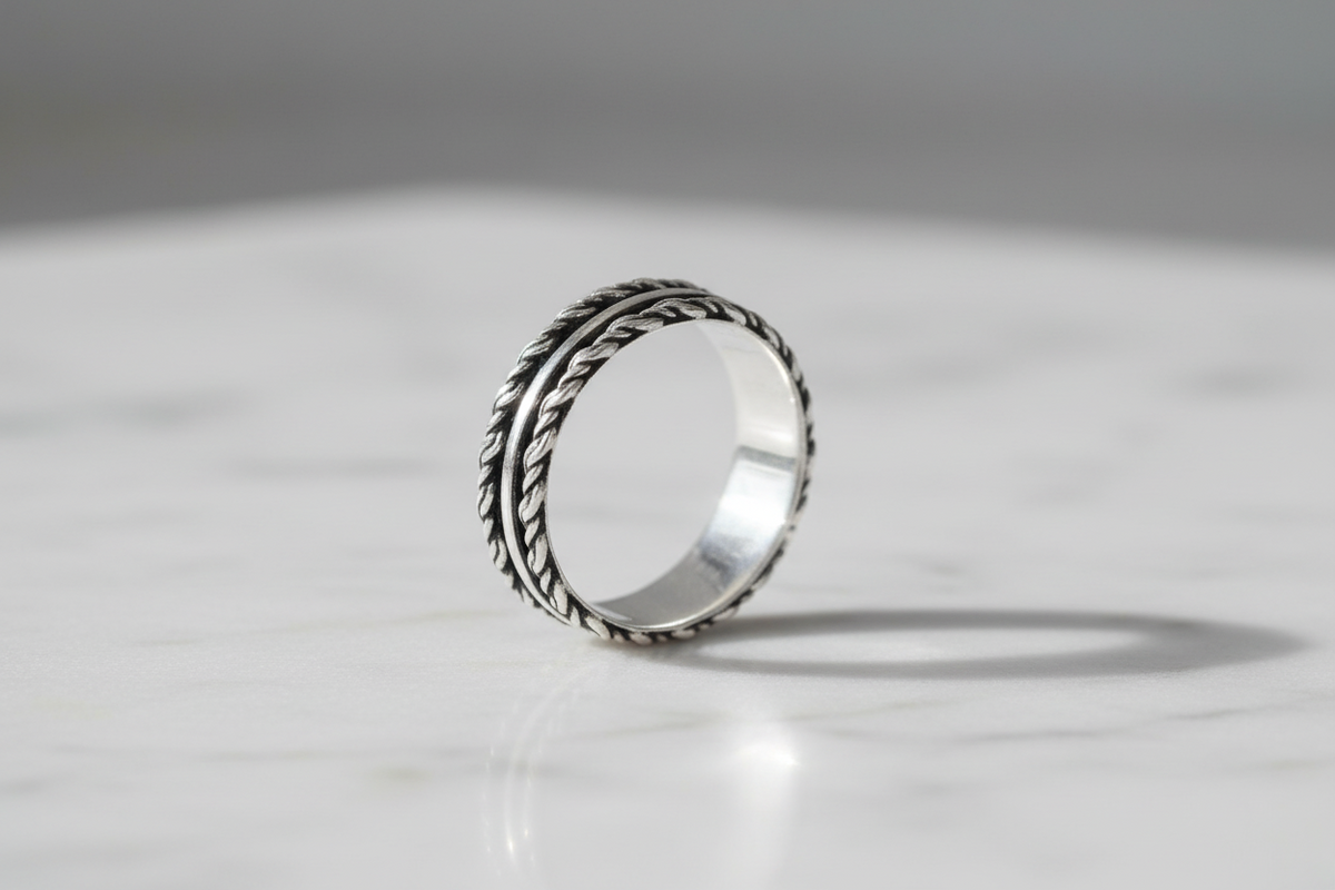 Rope Unisex Wedding Ring – Sterling Silver