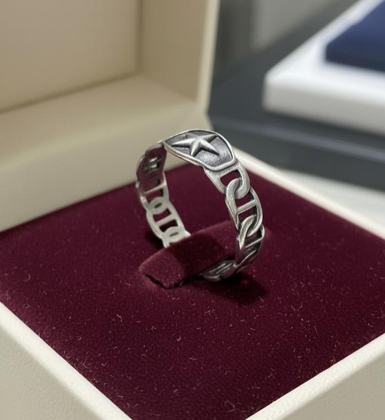 Shooting Star Chain Ring, Unisex, Linked Band, 10mm Non tarnish, Gift for him/her