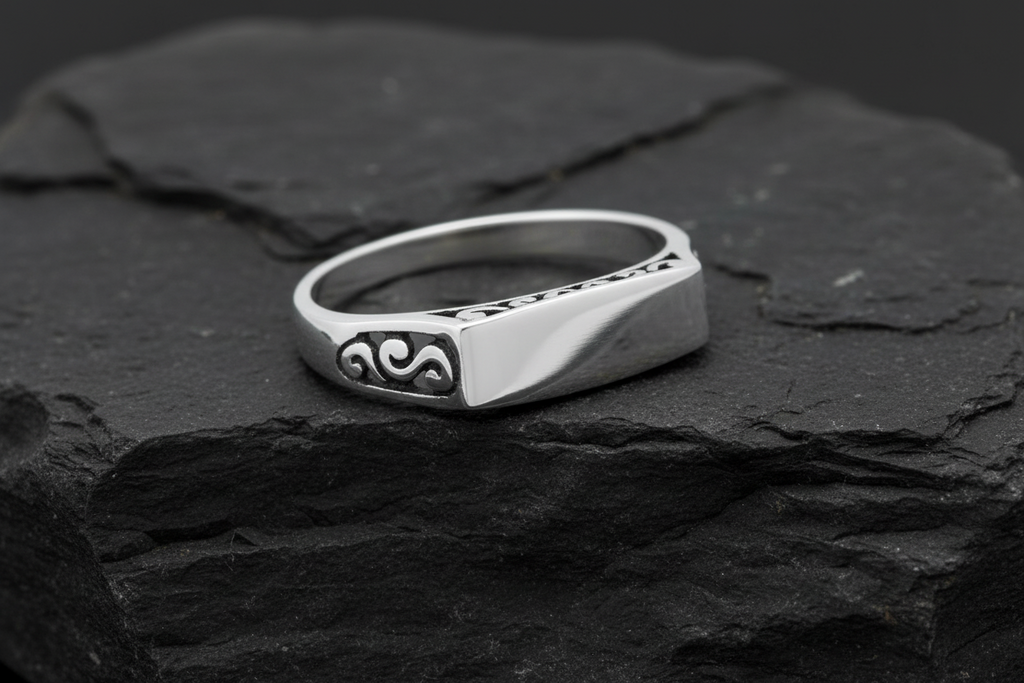 4.8mm Oxidized Design Ring – Sterling Silver