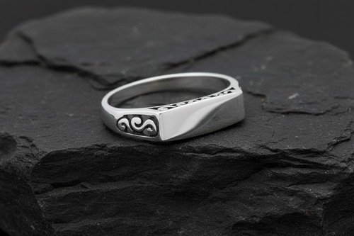 4.8mm Oxidized Design Ring – Sterling Silver
