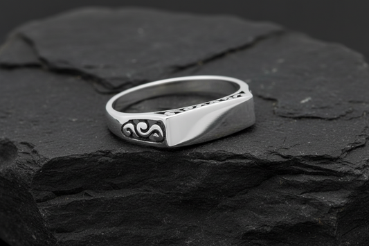 Oxidized Sterling Silver Design Ring